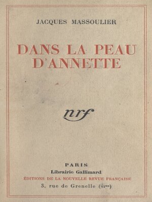 cover image of Dans la peau d'Annette
